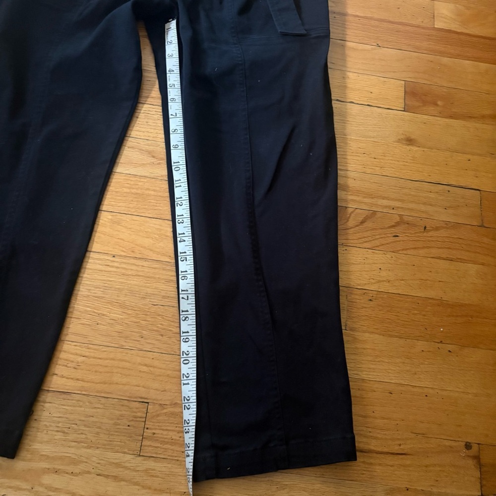 Banana Republic Black High Rise Twill Belted Crop Trousers Size 10 - Picture 6 of 8